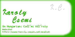 karoly csemi business card